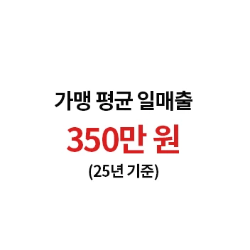 가맹 평균 일매출 350만 원